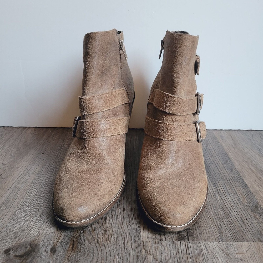 Dolce Vita size 10 ankle boots mocha brown suede leather‎ silver tone buckles - Picture 5 of 11